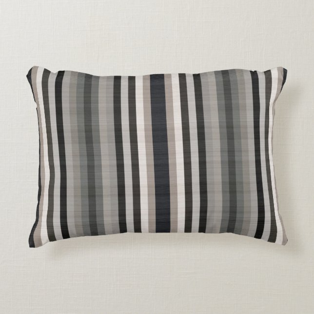 Earthy Colour Stripes Accent Pillow (Front)