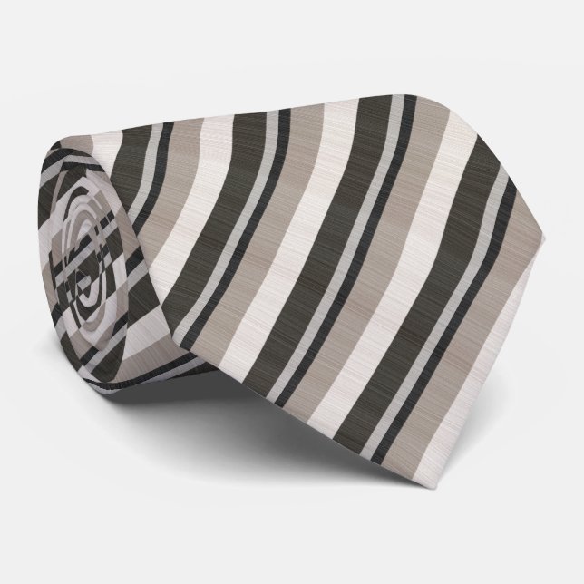 Earthy Colour Stripes Tie (Rolled)