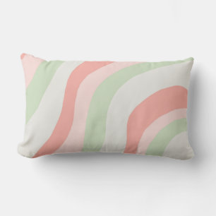 Earthy Colour Wavy Stripe Minimalist Spring Summer Lumbar Pillow