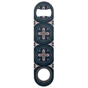 earthy coloured floral geometric tiles bar key