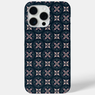 earthy coloured floral geometric tiles iPhone 15 pro max case