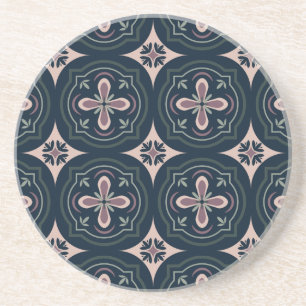 earthy coloured floral geometric tiles coaster