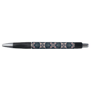 earthy coloured floral geometric tiles pen