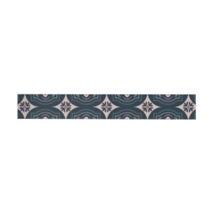earthy coloured floral geometric tiles wrap around label
