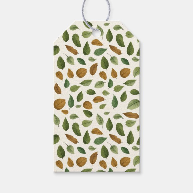 Earthy Coloured Leaves Gift Tags (Front)