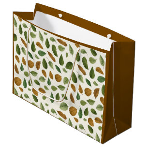 Earthy Coloured Leaves Large Gift Bag