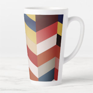 Earthy Colourful Chevron Pattern Latte Mug