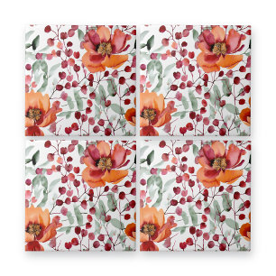 Earthy Colours, Fall Flowers   Tile