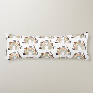 Earthy Colours Rainbow Jungle Animals Pattern Body Pillow