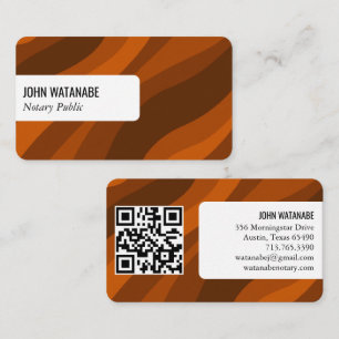 Earthy Curves Retro Minimalist Stripes Custom QR Business Card
