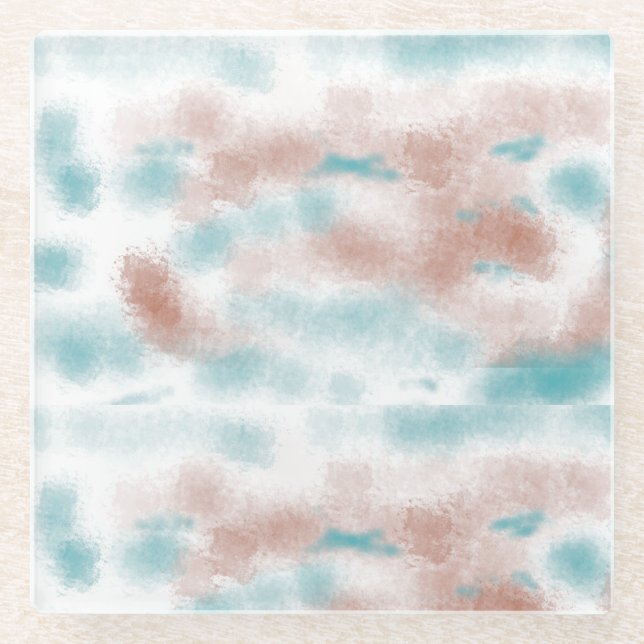 Earthy Earth Tone Clouds  Glass Coaster (Front)