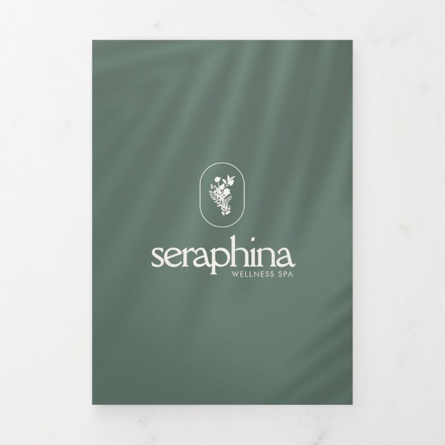Earthy Elegance Logo Beauté, Spa Sage Brochure (Page de couverture)
