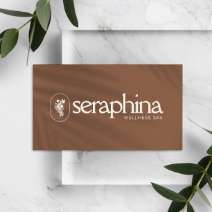 Earthy Elegance Logo Beauty, Wellness, Spa Rust Business Card