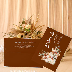 Earthy Elegance Modern Boho Terracotta Wedding Envelope
