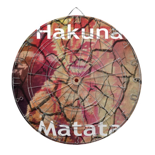 Earthy Elegant Lion: Hakuna Matata Textured Design Dartboard (Front)