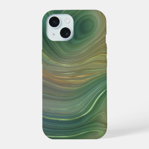 Earthy Emerald Strata   Agate d'encre verte et dor