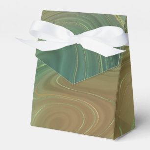 Earthy Emerald Strata Green and Golden Ink Agate Favor Box