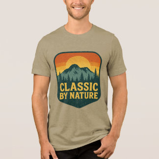 Earthy Escape – Pine Trees & Sunset Adventure Tri-Blend Shirt