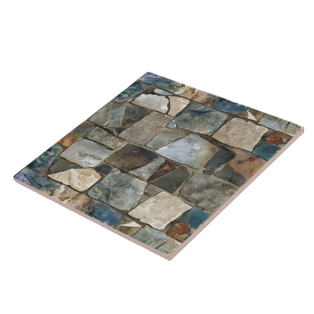 Earthy Flagstone Tiles, Artfully Arranged Tile (Side)