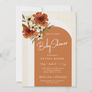 Earthy Floral Baby Shower Invitation