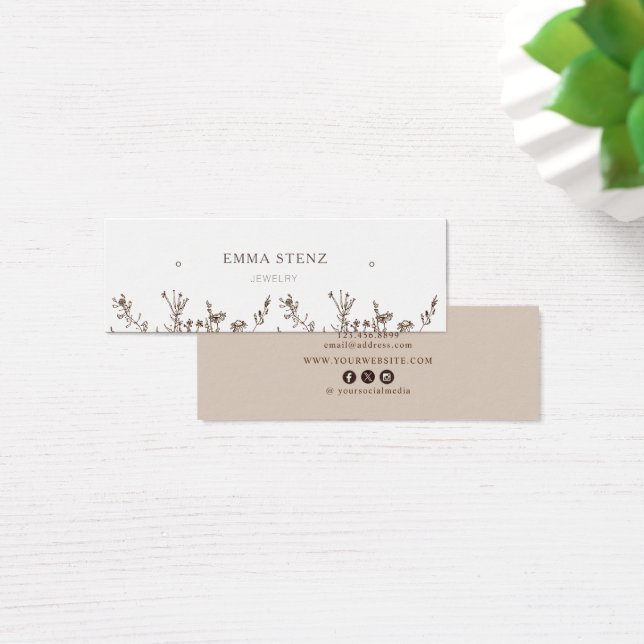 Earthy Floral • Earring Hoops Studs Display Card   (Desk)