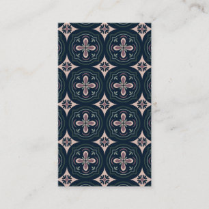 Earthy Floral Geometric Tiles Business Card