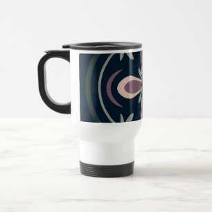 Earthy Floral Geometric Tiles Travel Mug