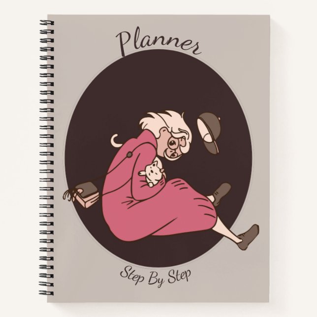 Earthy Floral Pattern Planner Notebook (Front)