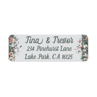 Earthy Floral Vine Address Labels
