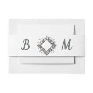 Earthy Floral Vine Band Invitation Belly Band