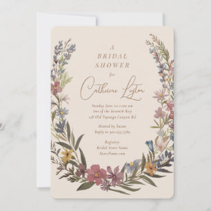 Earthy Floral Wreath Bridal Shower Invitation