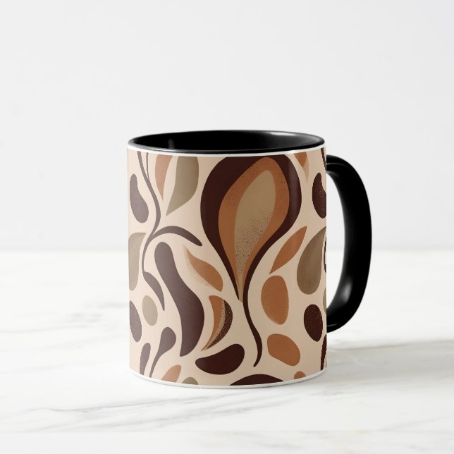 Earthy Fluid Shapes Mug – Minimal Abstract Style (Devant droit)