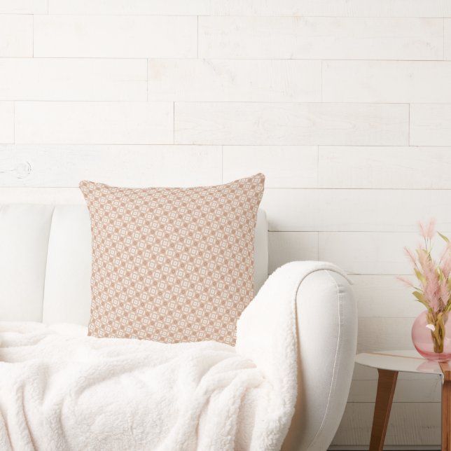 Earthy Geometric Abstract Pattern Design Throw Pillow (Couch)
