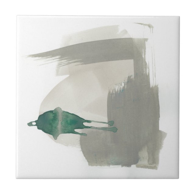 Earthy Gestures - Grey and Green Tile (Front)