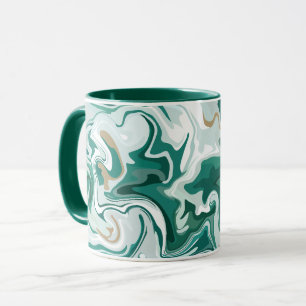 Earthy Green Abstract Swirl Mug