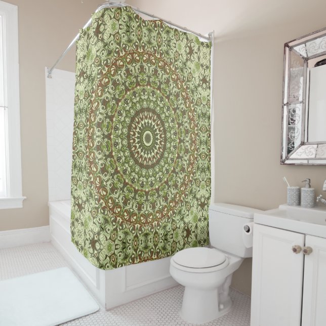 Earthy Green and Brown Mandala Pattern Design (In Situ)