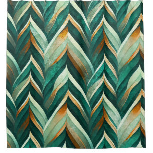 Earthy Green Art Deco Fan Pattern (4)