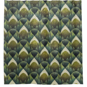 Earthy Green Art Deco Fan Pattern (5)