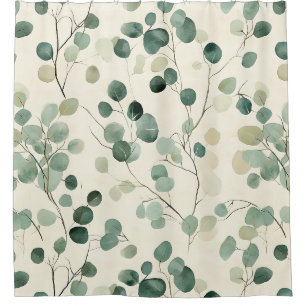 Earthy Green Leaves with Cream Fall Background