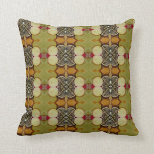 Earthy Green patterned pilow Throw Pillow