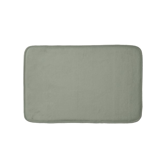 Earthy Green Solid Colour Pairs Laurel Leaf Bath Mat (Front)