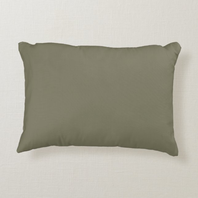 Earthy Green Trending Solid Color Pairs Sage Accent Pillow (Back)
