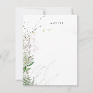 Earthy Greenery Watercolor Personalized Name Card