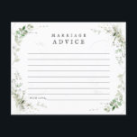 Earthy Greenery Watercolor Wedding Advice Card<br><div class="desc">Beautiful and delicate watercolor greenery adorns this elegant and simple advice card. This is part of my "Earthy Greenery" collection.</div>
