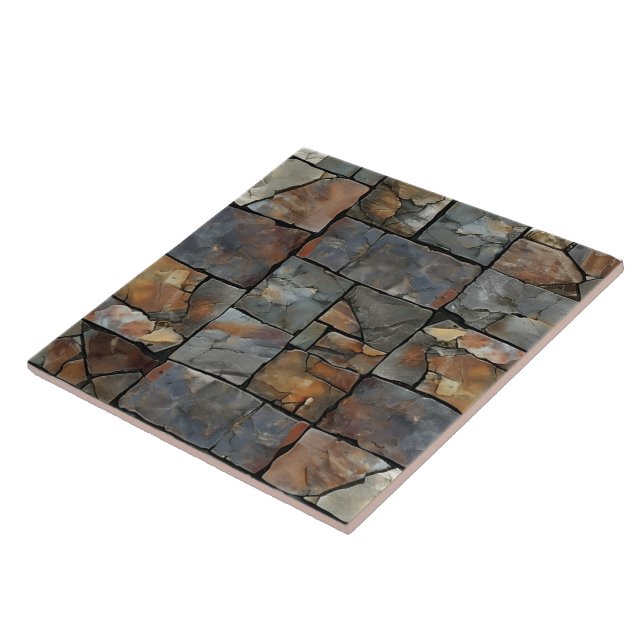 Earthy Grouted Flagstone Tile Textures (Side)