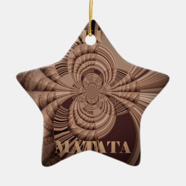 Earthy Hakuna Matata Art Print Ceramic Ornament (Front)