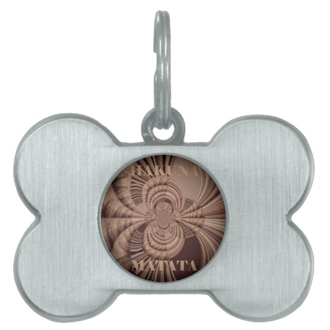 Earthy Hakuna Matata Art Print Pet Tag (Front)