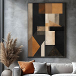 Earthy Harmony Canvas Print<br><div class="desc">Elevate your decor with this abstract art that unites the solidity of black with the warmth of earthy and golden tones. Aged textures and geometric shapes create a sophisticated piece,  perfect for modern environments seeking depth and timeless elegance.</div>