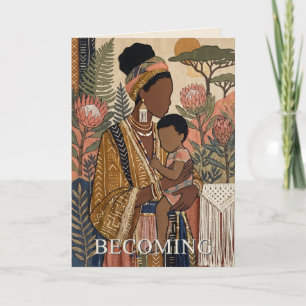 Earthy Heritage Becoming New Mother Greeting Card