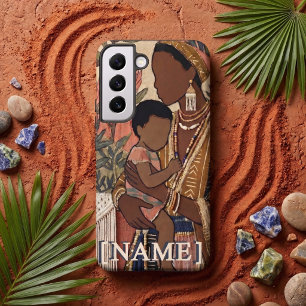 Earthy Heritage   Mother & Child Mudcloth Samsung Galaxy Case